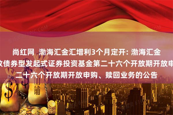 尚红网  渤海汇金汇增利3个月定开: 渤海汇金汇增利3个月定期开放债券型发起式证券投资基金第二十六个开放期开放申购、赎回业务的公告
